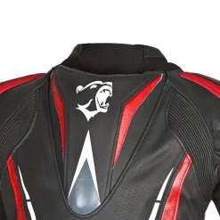 BELA ROCKET MEN'S BLACK AND RED LEATHER MOTORCYCLE JACKET