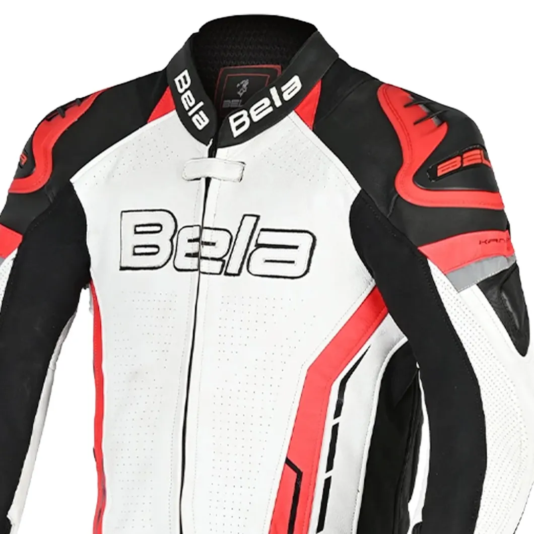 BELA ROCKET MIX KANGAROO 2 PC TUTA DI MOTO UOMO NERO BIANCO ROSSO