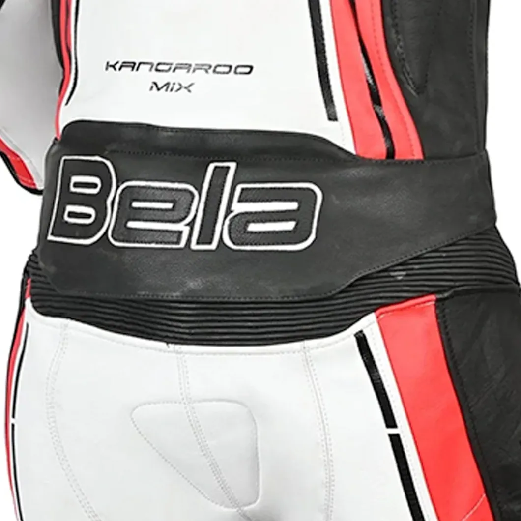 BELA ROCKET MIX KANGAROO 2 PC TUTA DI MOTO UOMO NERO BIANCO ROSSO