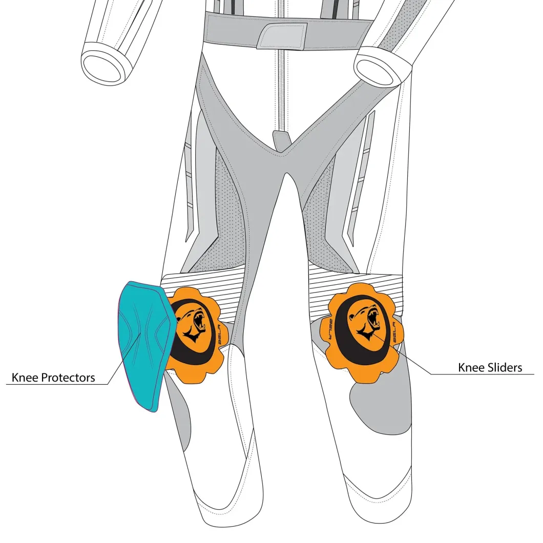 BELA ROCKET MIX KANGROO 1 PC TUTA DI MOTO BAMBINI GARILLO BIANCO