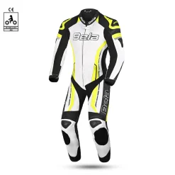 BELA ROCKET MIX KANGROO 1 PC TUTA DI MOTO DONNA BIANCO NERO GIALLO FLOU