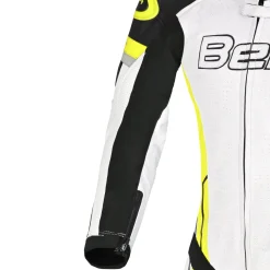 BELA ROCKET MIX KANGROO 1 PC TUTA DI MOTO DONNA BIANCO NERO GIALLO FLOU