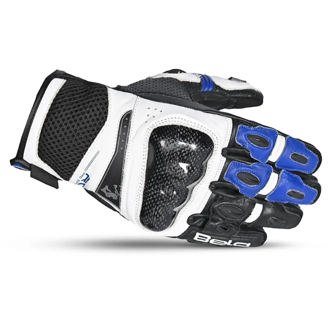 Bela Rocket Short White Blue/Black Racing Motorcycle Glove