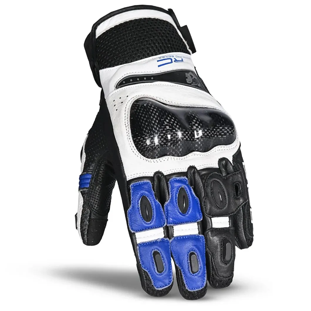 Bela Rocket Short White Blue/Black Racing Motorcycle Glove