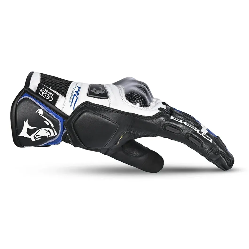 Bela Rocket Short White Blue/Black Racing Motorcycle Glove