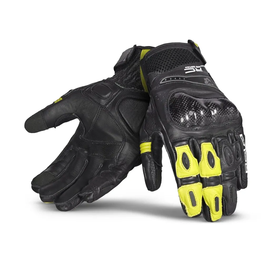 Bela Rocket Short White Flu/Black Racing Motorcycle Glove