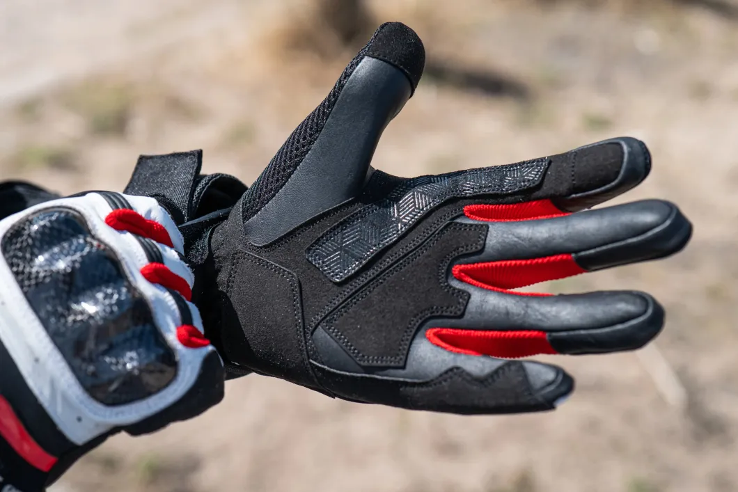 Bela Rocket Short White Flu/Black Racing Motorcycle Glove