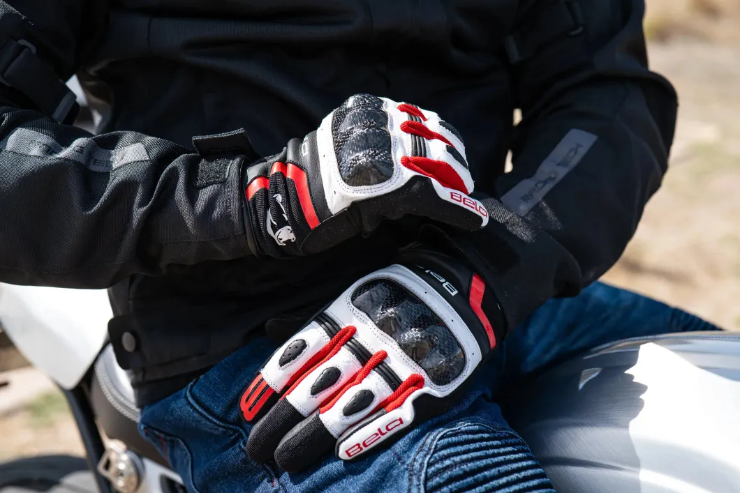 Bela Rocket Short White/Red/Black Motorcycle Glove