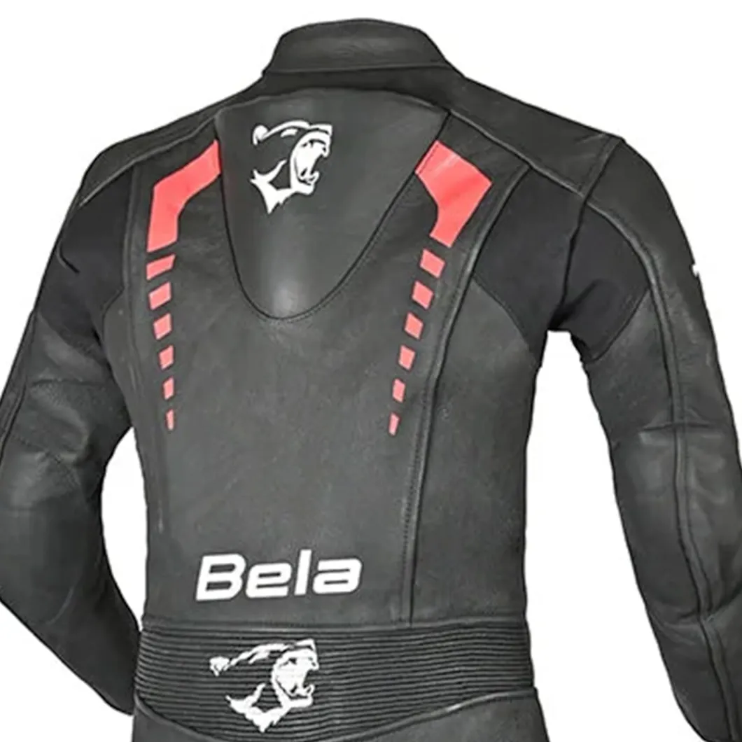 Bela Rollover Black Red 1PC Kids Leather Motorcycle Suits