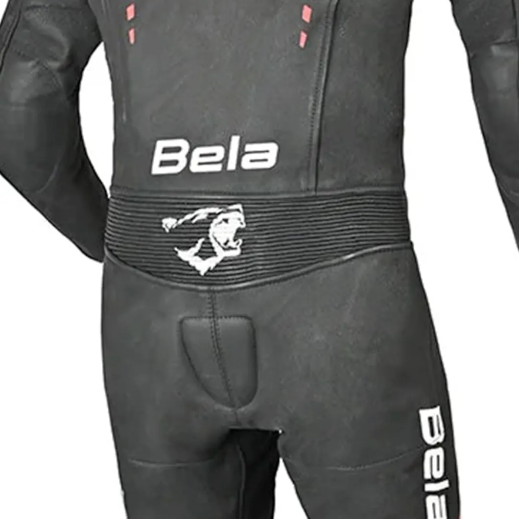 Bela Rollover Black Red 1PC Kids Leather Motorcycle Suits