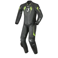 Bela Rollover Black Yellow 1PC Kids Leather Motorcycle Suits
