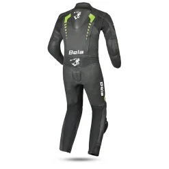 Bela Rollover Black Yellow 1PC Kids Leather Motorcycle Suits