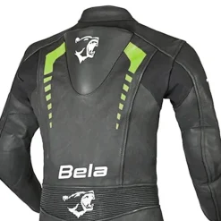 Bela Rollover Black Yellow 1PC Kids Leather Motorcycle Suits