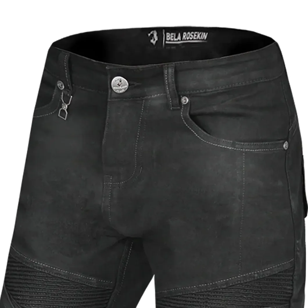 Bela Rosekin Women's Black Vaquero Motorcycle Jeans