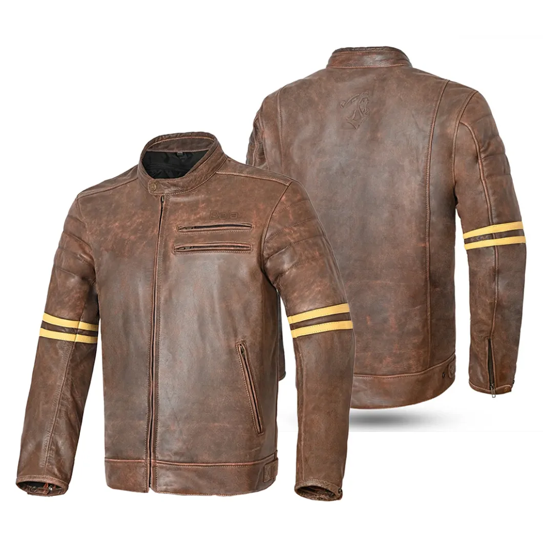 Bela Royal Rider Vintage Leather Jacket Brown/Beige