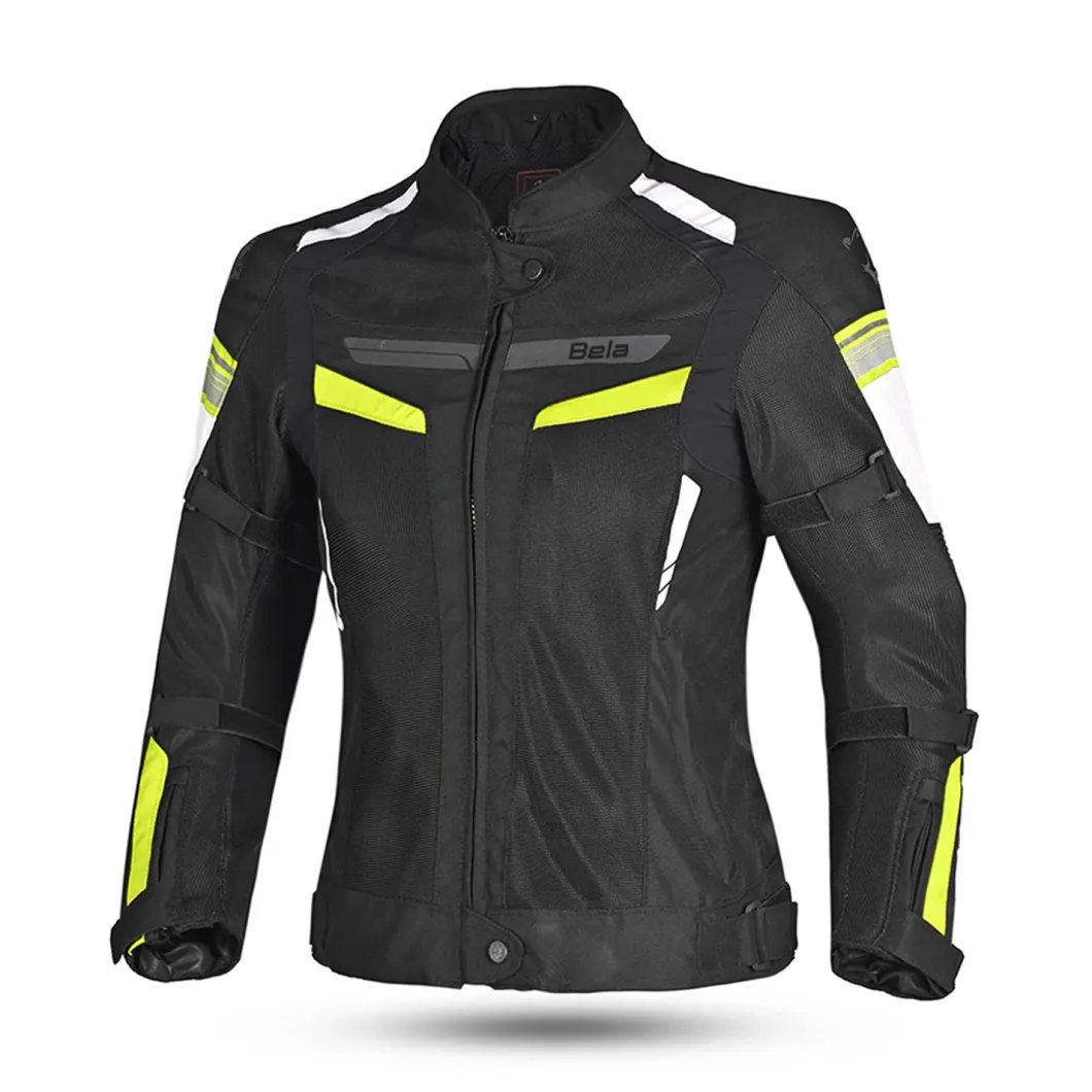 BELA SPRINTER 2-Layer Motorcycle Jacket Women Black Yellow Fluorescent