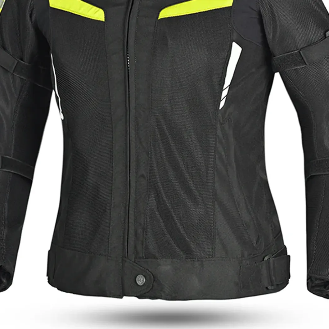 BELA SPRINTER 2-Layer Motorcycle Jacket Women Black Yellow Fluorescent