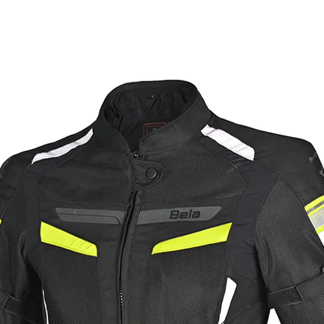 BELA SPRINTER 2-Layer Motorcycle Jacket Women Black Yellow Fluorescent