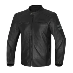 BELA STARK GIACCA DI MOTO IN PELLE GRIGIO SCURO ANTRACITE