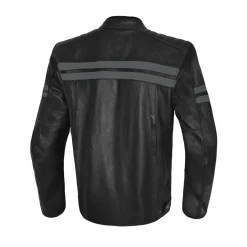 BELA STARK GIACCA DI MOTO IN PELLE GRIGIO SCURO ANTRACITE