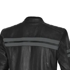 BELA STARK GIACCA DI MOTO IN PELLE GRIGIO SCURO ANTRACITE