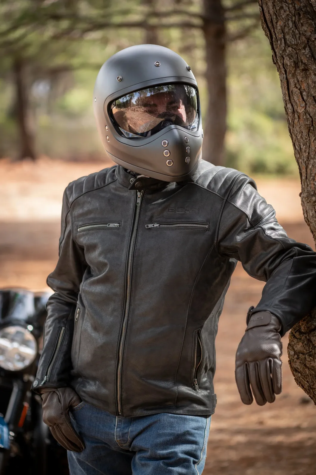 BELA Stark 4 Seasons Leather Jacket Black/Grey
