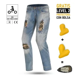 Bela Stone Azul Camouflage Motorcycle Jeans