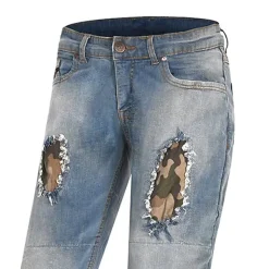 Bela Stone Azul Camouflage Motorcycle Jeans