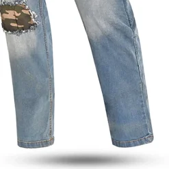 Bela Stone Azul Camouflage Motorcycle Jeans