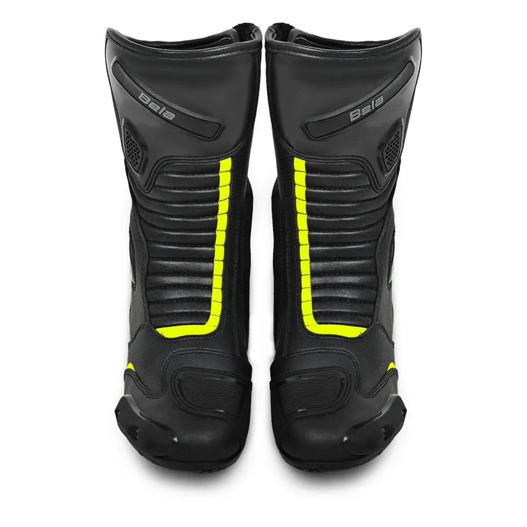 Bela Strip Sport Motorcycle Boots Black/Fluorescent Yellow