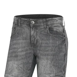 Bela Tom Men Wax Coated Denim Pants Black