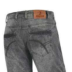 Bela Tom Men Wax Coated Denim Pants Black