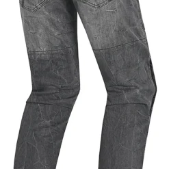 Bela Tom Men Wax Coated Denim Pants Black