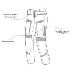 Bela Transformer Men's Motorcycle Pants Ice Black Blue
