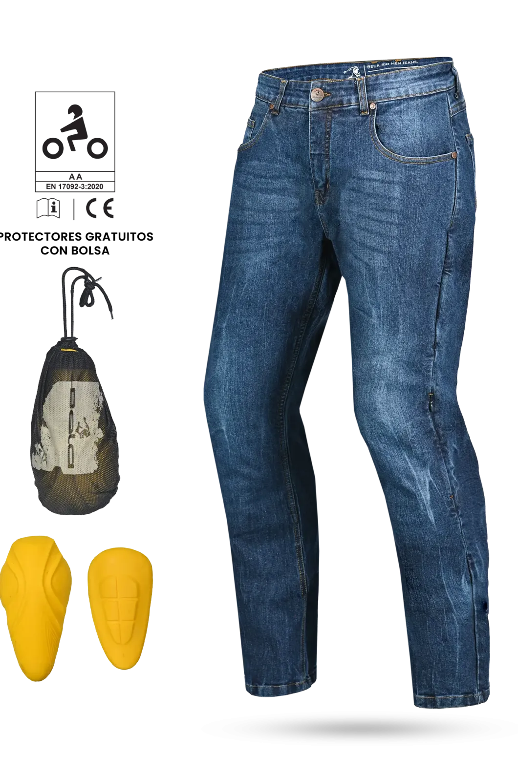 BELA - Trousers Rio 34L Tie & DY Light Blue
