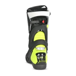 Bela Turbo Track Racing Motorcycle Boots - Black White Fluorescent Yellow