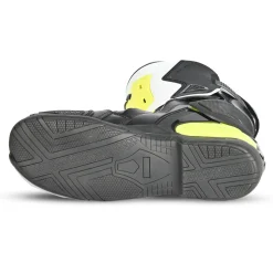 Bela Turbo Track Racing Motorcycle Boots - Black White Fluorescent Yellow