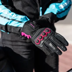 Bela Twix Women's Motorcycle Gloves Black Pink