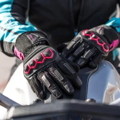 Bela Twix Women's Motorcycle Gloves Black Pink