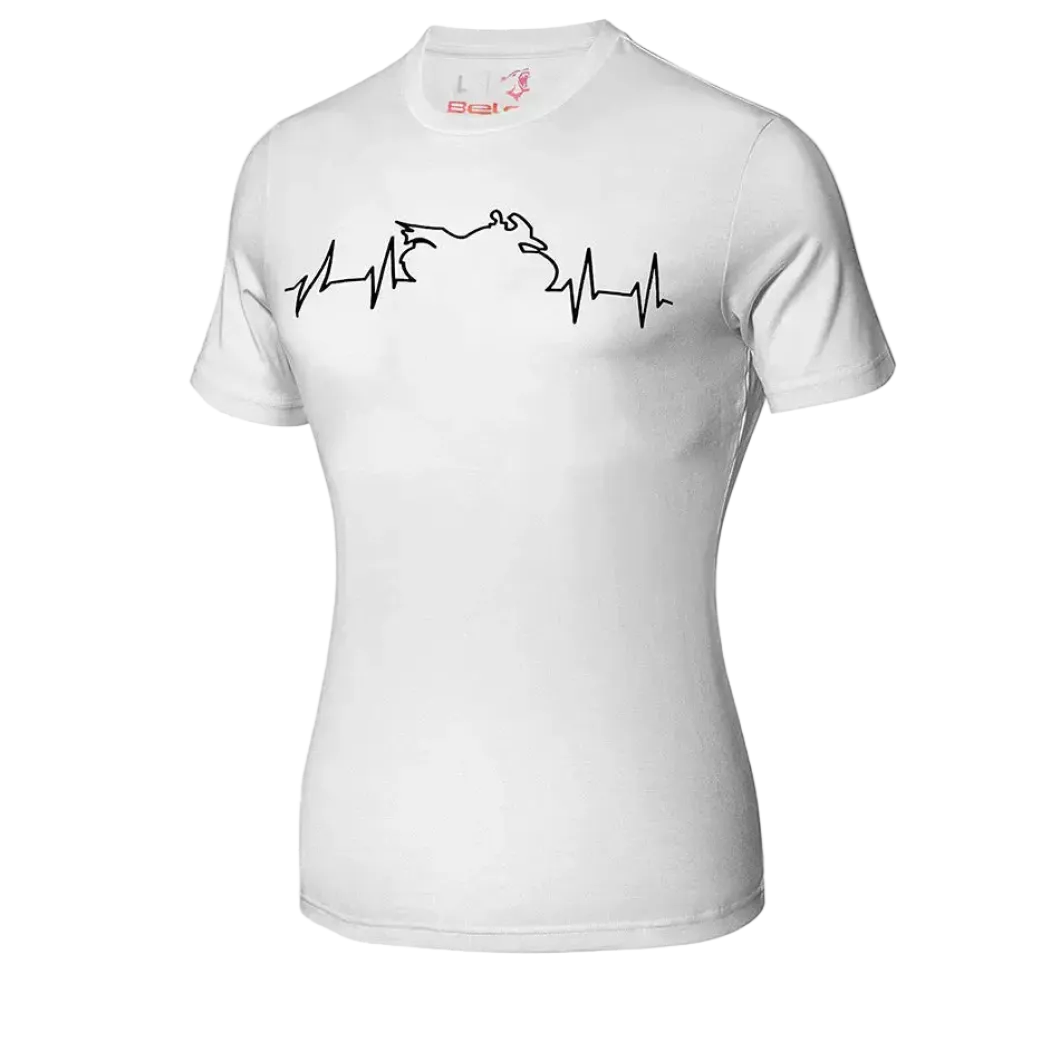 Bela Women's White Heartbeat ECG T-Shirt