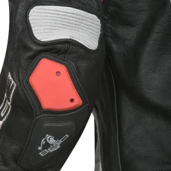BELA X RACE GIACCA DI MOTO PELLE UOMO NERO BIANCO ROSSO