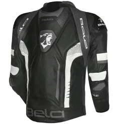 BELA X RACE GIACCA DI MOTO PELLE UOMO NERO ANTRACITE BIANCO