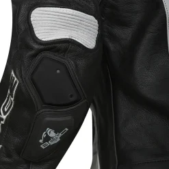 BELA X RACE GIACCA DI MOTO PELLE UOMO NERO ANTRACITE BIANCO