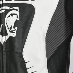 BELA X RACE GIACCA DI MOTO PELLE UOMO NERO ANTRACITE BIANCO