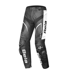BELA X RACE WOMEN'S LEATHER PANTS BLACK ANTHRA WHITE