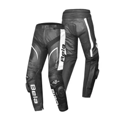 BELA X RACE WOMEN'S LEATHER PANTS BLACK ANTHRA WHITE