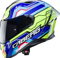 CABERG DRIFT EVO LB29 Full Face Motorcycle Helmets Black Yellow Fluo Blue