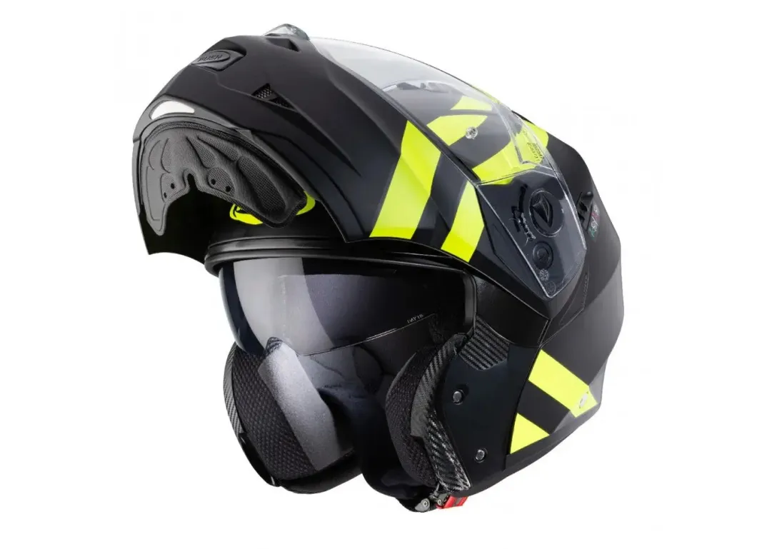 CABERG DUKE 2 SUPERLEGEND Modular Motorcycle Helmets Matte Black Fluo Yellow