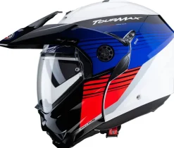 CABERG Tourmax Titan Modular Motorcycle Adventure Helmets White Blue Red