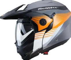 CABERG Tourmax Titan Modular Motorcycle Helmets Matte Orange Metal White